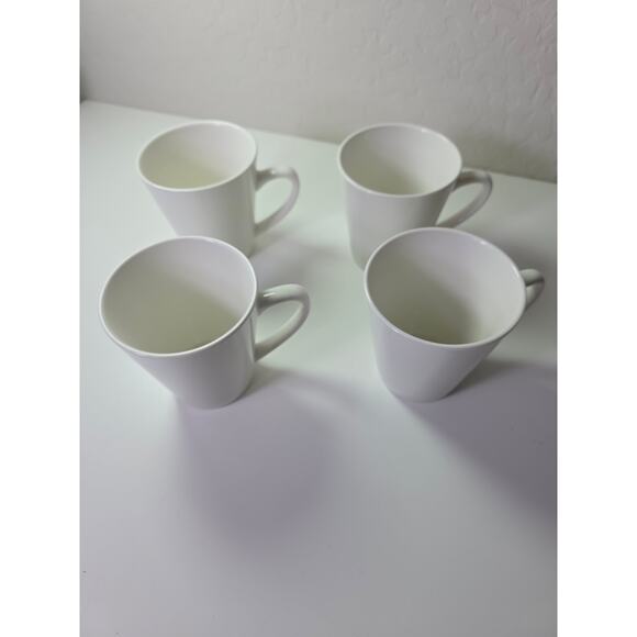 THOMSON POTTERY White Quadro Cup Tea Coffee Mug Set of 4 - Picture 2 of 10